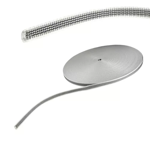 REDŐNYHÚZÓ HEVEDER 14 MM CSÚSZÁSGÁTLÓ 50 M/TEKERCS SZÜRKE