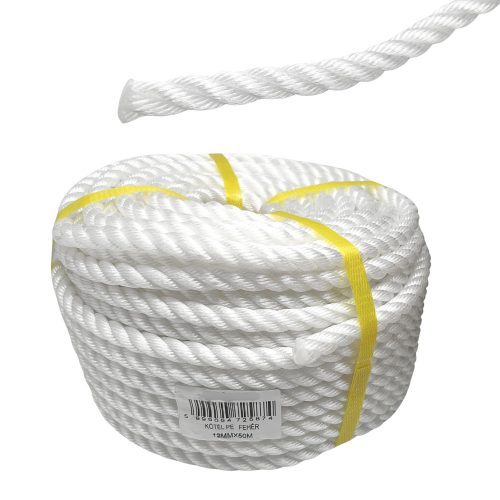 KÖTÉL CORDEL SODROTT 12MM FEHÉR 4ÁGÚ 50M Q