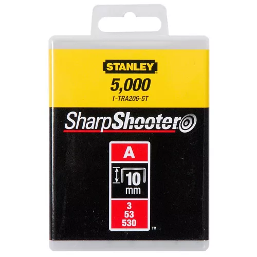TŰZŐKAPOCS 10 MM A TÍPUS 11,3x0,75 MM 5000DB/CSOMAG STANLEY 1-TRA206-5T