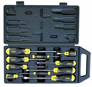 CSAVARHÚZÓ KÉSZLET 10 RÉSZES LAPOS/PH CUSHION GRIP STANLEY 2-65-005