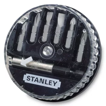   BIT KÉSZLET 7 RÉSZES BEHAJTÓ SZÁRRAL PH1 PH2 PZ1 PZ2 L5 L6 STANLEY 1-68-737