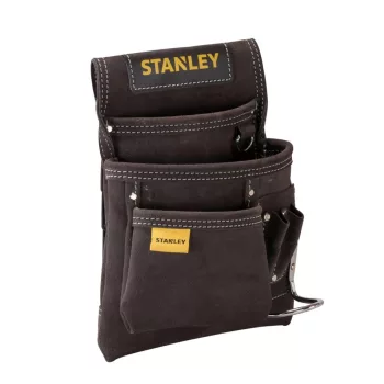   ÖVTÁSKA SZERSZÁMOS BŐR SZEGTÁSKA 9x25x28 CM KALAPÁCSTARTÓ ÖVRE FŰZHETŐ STANLEY STST1-80114