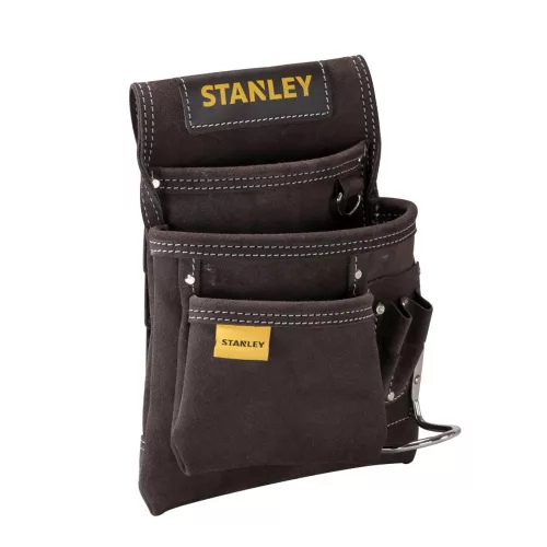 ÖVTÁSKA SZERSZÁMOS BŐR SZEGTÁSKA 9x25x28 CM KALAPÁCSTARTÓ ÖVRE FŰZHETŐ STANLEY STST1-80114