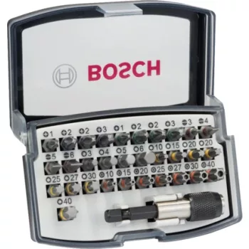   BIT KÉSZLET 32 RÉSZES BEHAJTÓ SZÁRRAL SZÍNKÓDOS BOSCH 2607017319