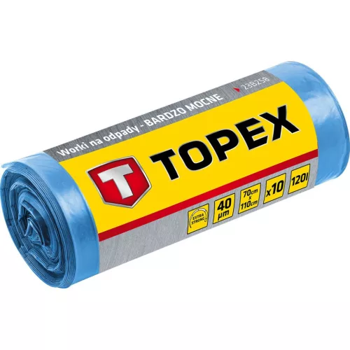 SZEMETESZSÁK 120 L ERŐS 40 MIKRON 10DB/CSOMAG KÉK TOPEX
