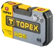DUGÓKULCS KÉSZLET 46 RÉSZES 1/4" TOPEX