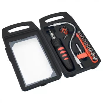 CSAVARHÚZÓ + BETÉTEK   22R.   DOBOZBAN TOP TOOLS