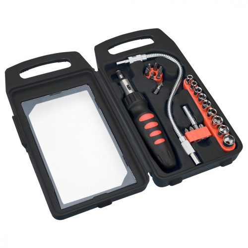 CSAVARHÚZÓ + BETÉTEK   22R.   DOBOZBAN TOP TOOLS