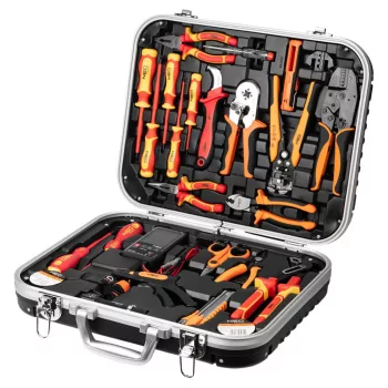   SZERSZÁM KÉSZLET VILLANYSZERELŐKNEK KOFFERBEN 25 RÉSZES NEO TOOLS