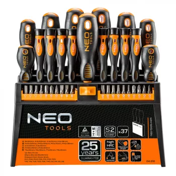   CSAVARHÚZÓ KÉSZLET 37 RÉSZES 17 DB CSAVARHÚZÓ 20 DB BIT NEO TOOLS