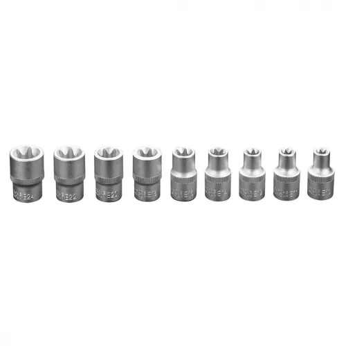 DUGÓKULCS KÉSZLET 9 RÉSZES BELSŐ TORX 1/2" E10-E24-IG 9 RÉSZES NEO TOOLS
