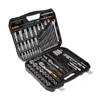   DUGÓKULCS SZERSZÁMKÉSZLET 219 RÉSZES 1/4"-3/8"-1/2" 4-32 MM NEO TOOLS