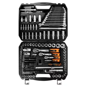   DUGÓKULCS KÉSZLET 216 RÉSZES 1/2" 3/8" 1/4" SZATÉN NEO TOOLS