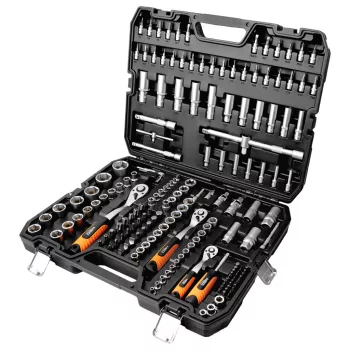   DUGÓKULCS KÉSZLET 183 RÉSZES 1/2" 3/8" 1/4" SZATÉN NEO TOOLS
