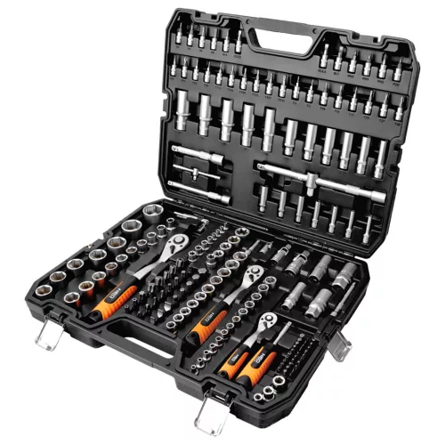 DUGÓKULCS KÉSZLET 183 RÉSZES 1/2" 3/8" 1/4" SZATÉN NEO TOOLS