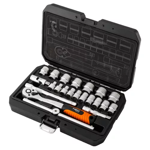 DUGÓKULCS KÉSZLET 22 RÉSZES 3/8" SZATÉN NEO TOOLS