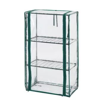 NÖVÉNYHÁZ 46*24*80CM PVC FÓLIA-FÉM SZERK NEO