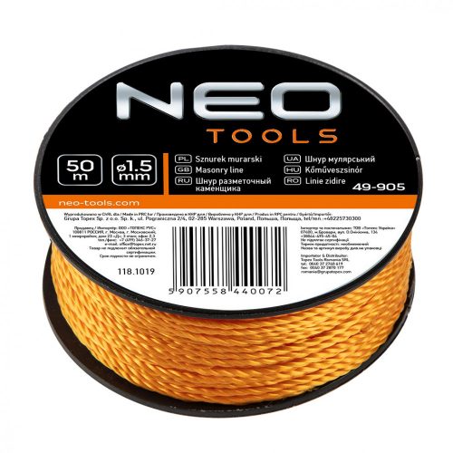 KŐMŰVES ZSINÓR     50M NEO TOOLS