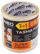 RAGASZTÓSZALAG CSOMAG. 48MM*40M ÁTLÁTSZÓ NEO TOOLS 1+1
