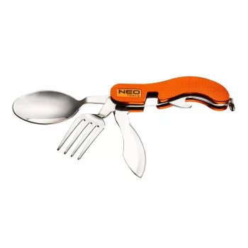 TÁBORI KEMPING ZSEBKÉS 10CM 4:1-BEN ALU. NEO TOOLS