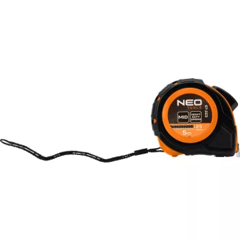 MÉRŐSZALAG 5M/25MM ACÉL AUTOSTOP+RÖGZÍTŐ NEO TOOLS