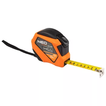 MÉRŐSZALAG 10M/25MM ACÉL MÁGN.AUTO.RÖGZ NEO TOOLS