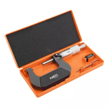   MIKROMÉTER 25-50 MM ±0,01 MM ACÉL MŰANYAG TOKBAN NEO TOOLS