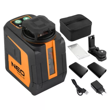 LÉZERES SZÍNTEZŐ 20M ZÖLD 5V.KERESZT TOK NEO TOOLS